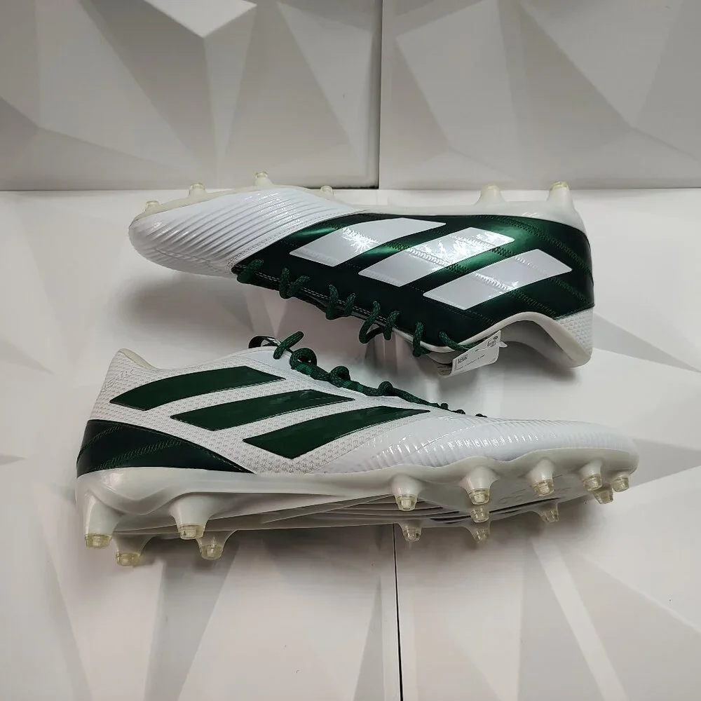 Adidas Mens Football Cleats 16 White Green Shoe Lacrosse Freak Carbon Low - Picture 10 of 16